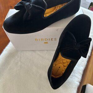 Birdies Black Velvet bow loafer size 7.5